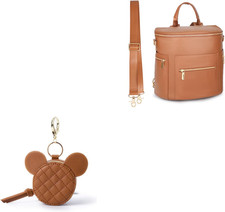 Stylish Leather Diaper Bag Backpack with Changing Pad  Stroller Organizer