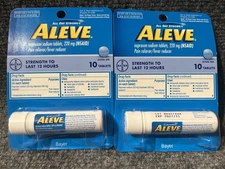 2X ALEVE 220MG VIAL 10 Tabs Per Vial. Exp 11/2027.  Ships Free.