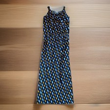 Michael Kors Women’s Sleeveless Maxi Dress Size L Geometric Print Belt Strap