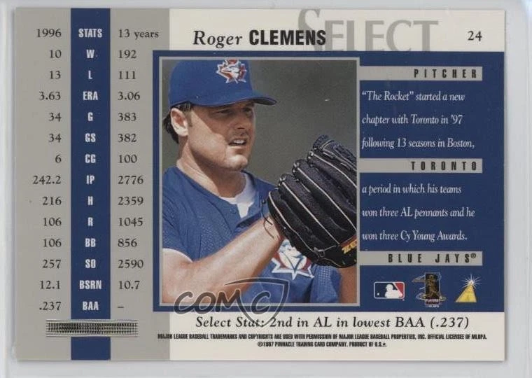 1997 Select Artist's Proof Roger Clemens #24 - Image 2 of 2