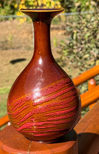 Jarrón de cerámica LAVA DRIP GLAZE moderno de mediados de siglo - vintage años 60 numerado 61246