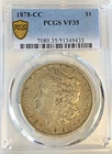 1878 CC MORGAN SILVER DOLLAR "PCGS VF35" - BEAUTIFUL - NICELY CIRCULATED COIN✅👀