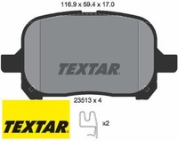 Textar 2351302 Bremsbelagsatz FüR Scheibenbremse Bremsbelagsatz FüR Toyota