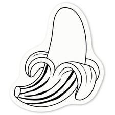 Aufkleber Sticker "geschälte Banane" (DW052262)