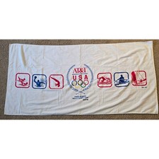 AT T USA 1992 Olympic Games Vintage Bath Towel Hilascal Cotton