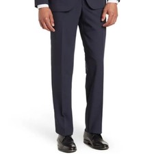 Nordstrom Rack Mens Trim Fit Navy Blue Tuxedo Dress Pants Size 42 NWT Raw Hem