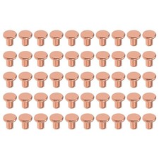 100Pcs Copper Flat Head Solid Rivets Metal Fasteners for Electrical Applications