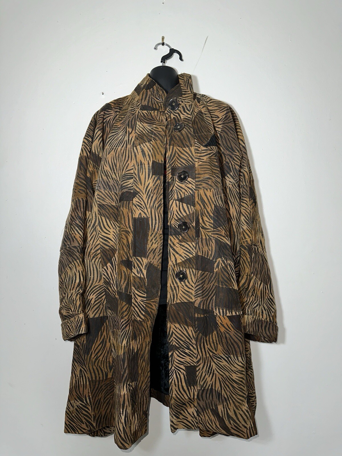 Vintage Suede Jacket, Tiger Strip Patchwork ADVAN… - image 1