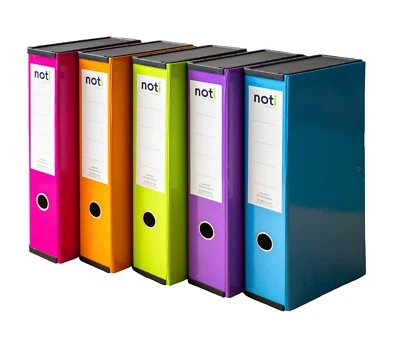 Noti Box File Bright Laminated Foolscap, Lockspring, Ring Pull & Catch, Box 5