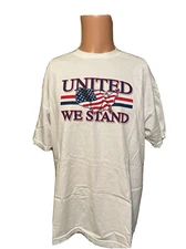 Vintage 90’s Murina UNITED WE STAND USA Styled White Shirt Size XL Mens