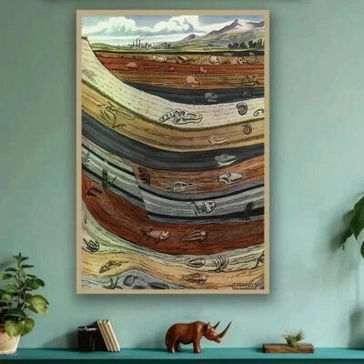 Geological Timeline Poster, Earth History Art, Educational Wall Decor Poster