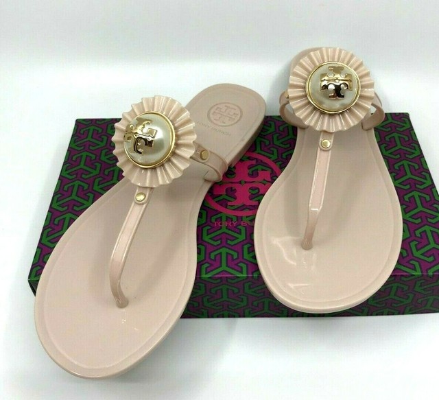 tory burch white jelly sandals