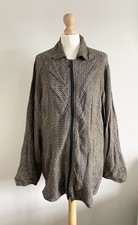 Vintage Flax By Jeanne Engelhart Linen Jacket Lagenlook Coat Brown Beige Large