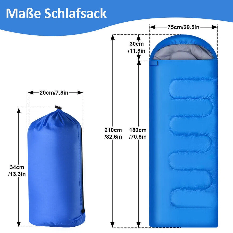 75x210cm Outdoor Schlafsack Winter Schlafsack Daunenschlafsack Camping Feldbett - Bild 4 von 4
