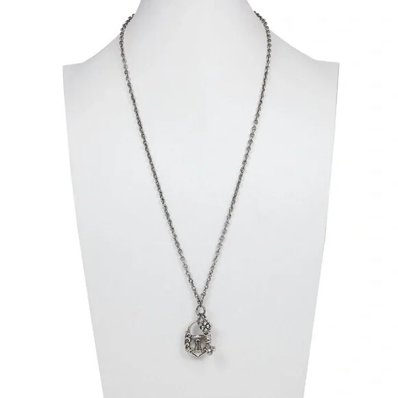 HSN Patricia Nash Silver-tone Lock-and-Key Necklace and Earrings Set