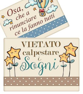 Targhe Con Nastrino Sul Tema Frasi Positive 17 5x12 5 Cm Ebay
