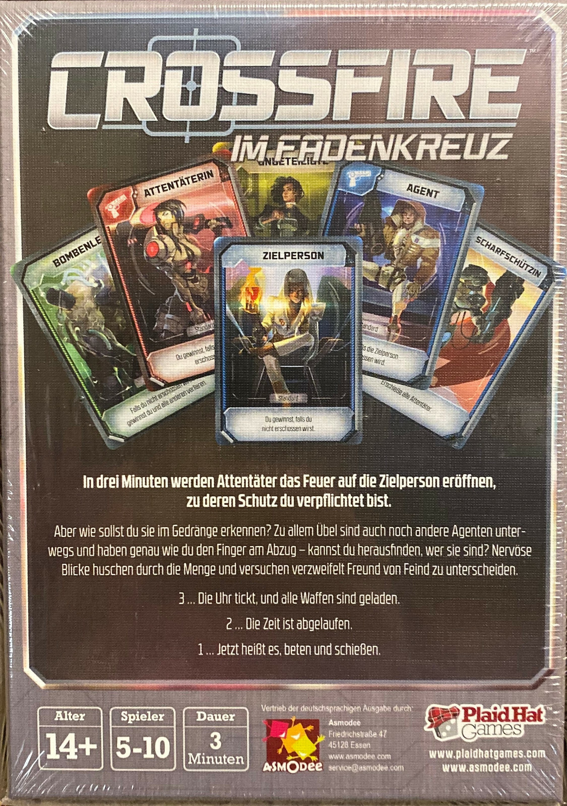 Crossfire In the Crosshairs Card Game Plaid Hat Games Asmodee