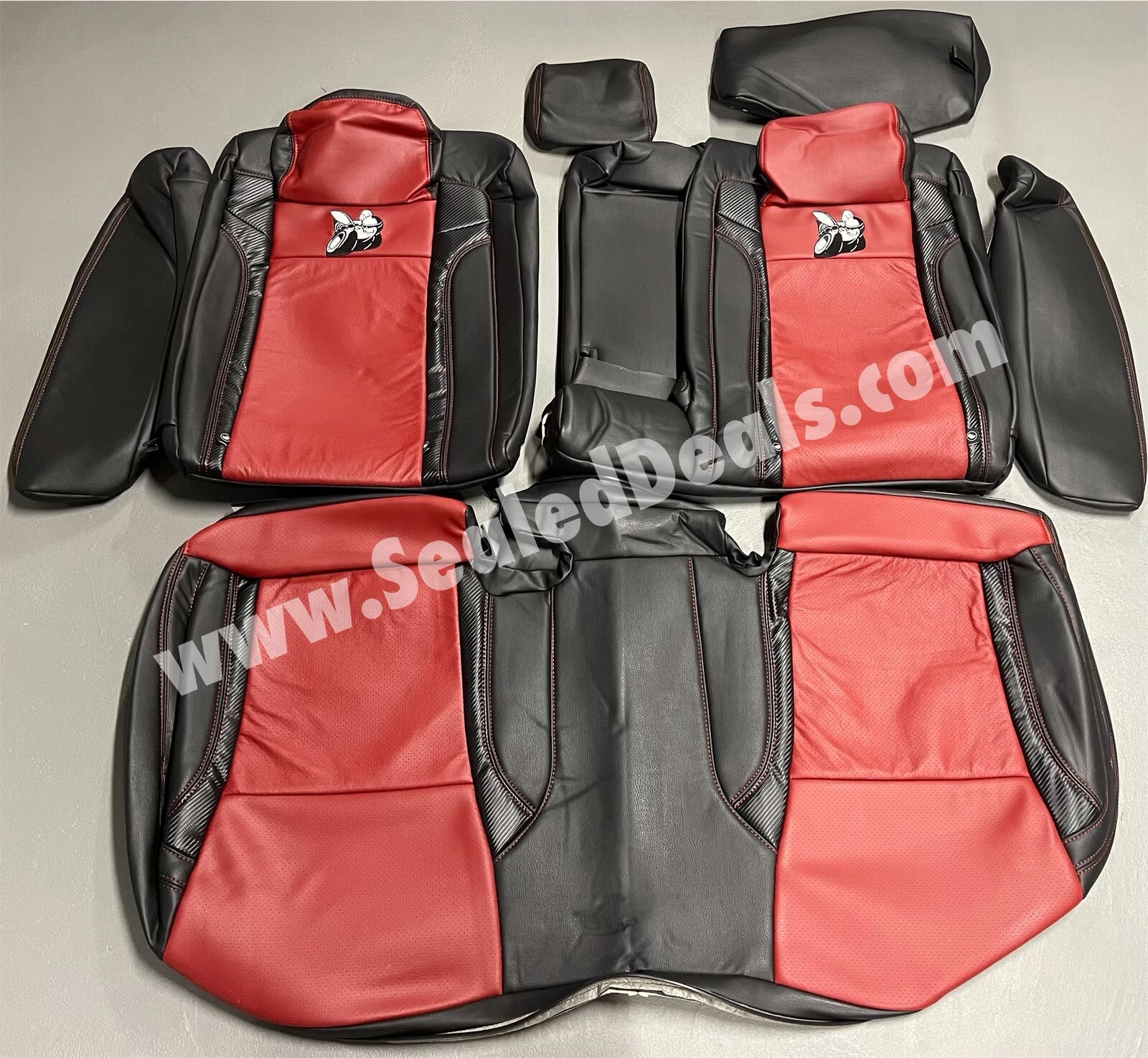 Mopar Dark Red Leather Seat Covers for 201523 Dodge Charger w/ Scat