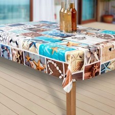 Wachstuch-Tischdecken Abwaschbar Strand. Sand. Muschel. Stein rechteckig