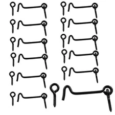12pcs Black 2.5 Inch Cabin Hook Latches Window Gate Door Lock with Screws