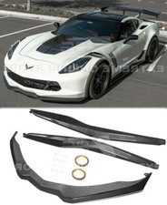 Hydro Dipped Carbon Fiber Front Lip Side Skirt For 14-19 Corvette C7 Z06 Style