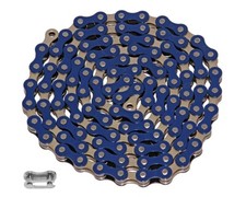 2 Tone Blue 1 Speed Bike Chain 1/2 x 1/8 112 Link Old School Schwinn BMX Cruiser