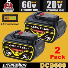 2X Replacement FLEXVOLT 60V 12.0Ah MAX Li-ion Battery DCB609 DCB609-2 For DEWALT