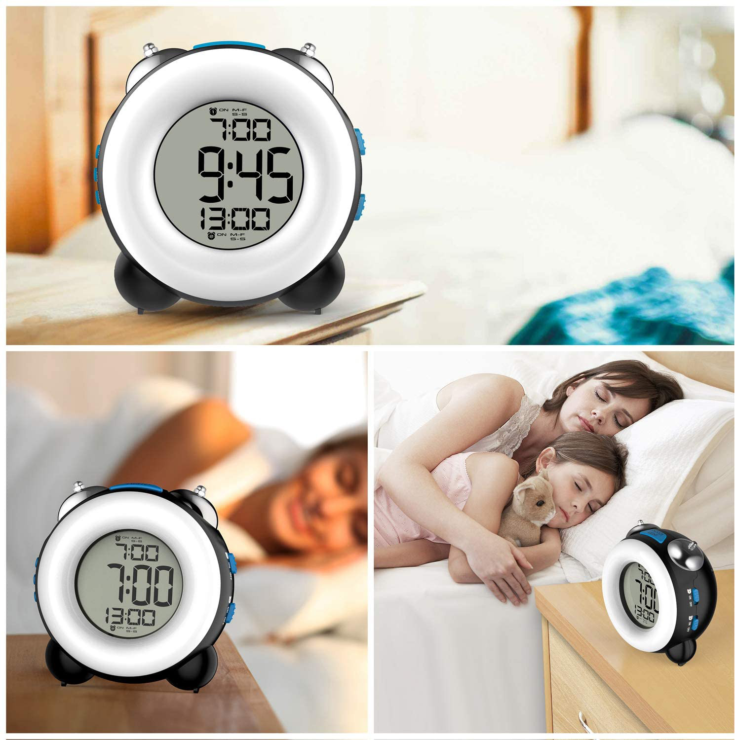 Banne Loud Alarm Clock for Heavy Sleepers with Dual Alarm Night Light Bedside Ba
