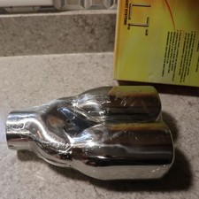 (2) Stainless Steel Cherry Bomb Exhaust Tip Dual 2.5" x 9" 577464