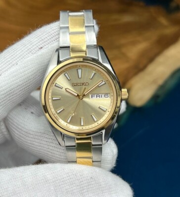Seiko SUR354P1 Two-Tone Gold Analog Stainless Steel Sapphire
