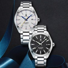 41mm Corgeut black white steel bracelet sapphire glass nh35 automatic men watch