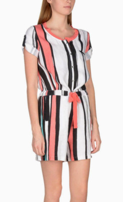 Byblos Linen Silk Trimmed Romper 4 US/40 IT NWT $420
