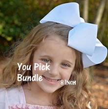Girls big bows dance hairbows boutique PICK 8 large 8 inch jumbo back to school