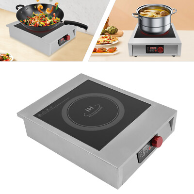 Induction Cooktop, Commercial Grade Portable Cooker, Large 12  Stainless Steel