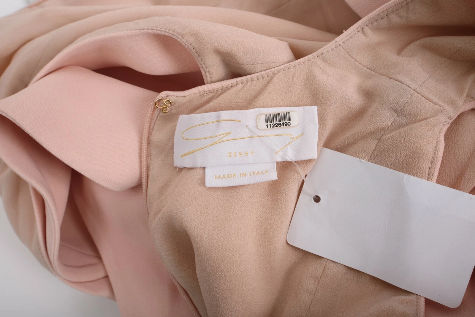 VERSACE Mini abito tubino donna rosa Genny taglia 8 stile mantello blush nudo scollo a V cocktail