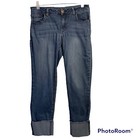 1822 Women’s Cuffed Jeans 8 Blue Taylor Raw Hem Capri Stretch Comfort — photo 1
