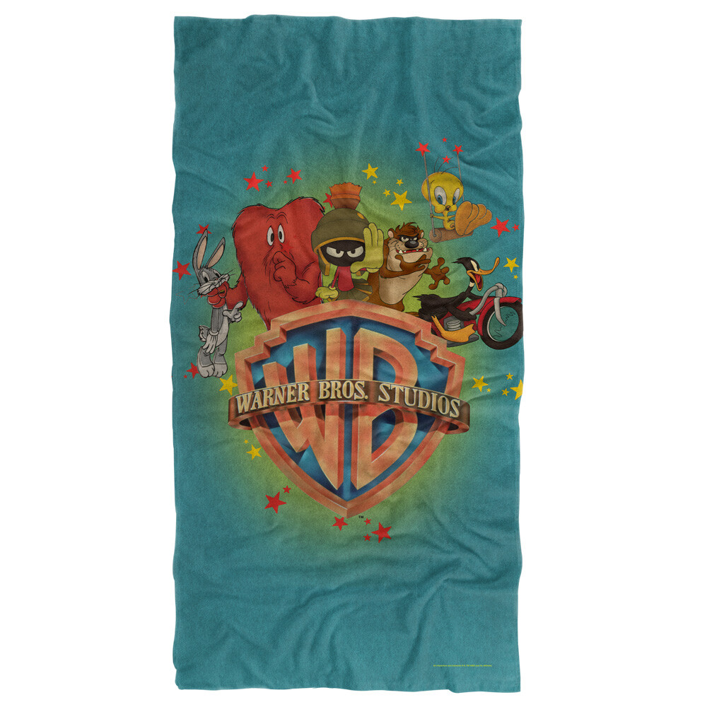 WB 100 Looney Tunes Color Beach Towel 30x60 Inches with WB Shield