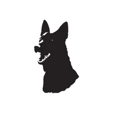 German Shepherd Head Dog - Decal Sticker - Multiple Color & Sizes - ebn1959