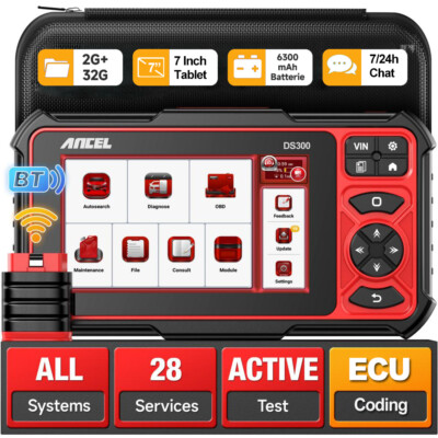 ANCEL DS300 All System Bidirectional OBD2 Scanner Car Diagnostic Tool ECU Coding