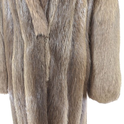 Beaver Coat with Fox Collar and Sleeves- Size M | eBay