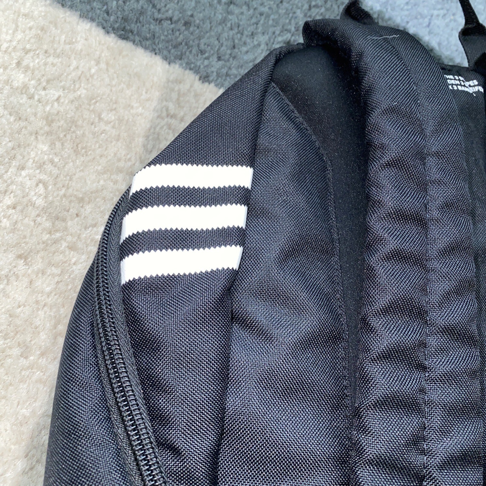 ADIDAS BACKPACK 90288 All Black White Logo Full Siz… Gem