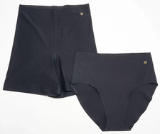 Evelyn Bobbie Set 2 Full Brief Panty Slip Short Sz 16-24 Black A698807 11231