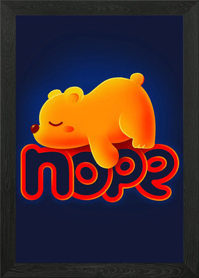 Not Today Bear: Nope with Attitude Gerahmtes Wandbild Poster Leinwanddruck Bild