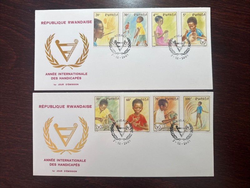 RWANDA FDC COVER 1981 YEAR DISABLED PEOPLE HEALTH MEDICINE STAMP