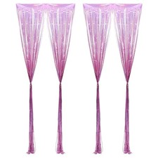 2 Pcs Glitter Tinsel Fringe Curtain Backdrop for Birthday Party Decorations