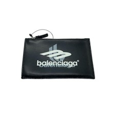 BALENCIAGA Leather Card Case, Black, Men's, 640535  1090  N  568148