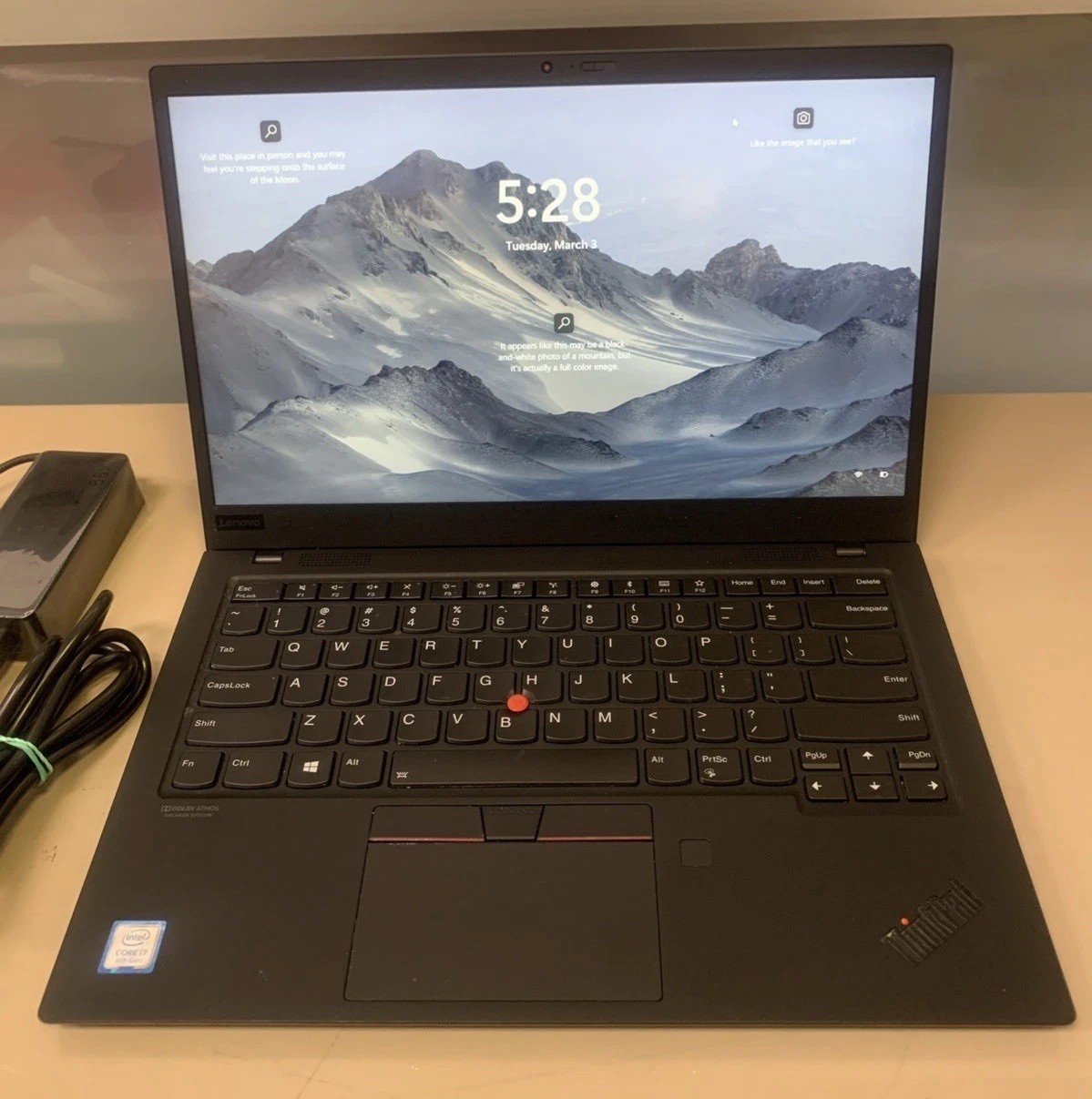 Lenovo ThinkPad X1, 14-Inch Laptop, with Intel Core i7 8th Gen., 256 GB NVMe (Non-Volatile Memory Express), Windows 11 Pro