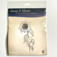 Sunflower Cling Rubber Stamp A Mania Summer Flower Kansas Card 4.5" x 2" New