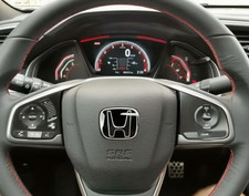 Steering Wheel Emblem Black Fit For 2006-2021 Civic Accord Racing Badge