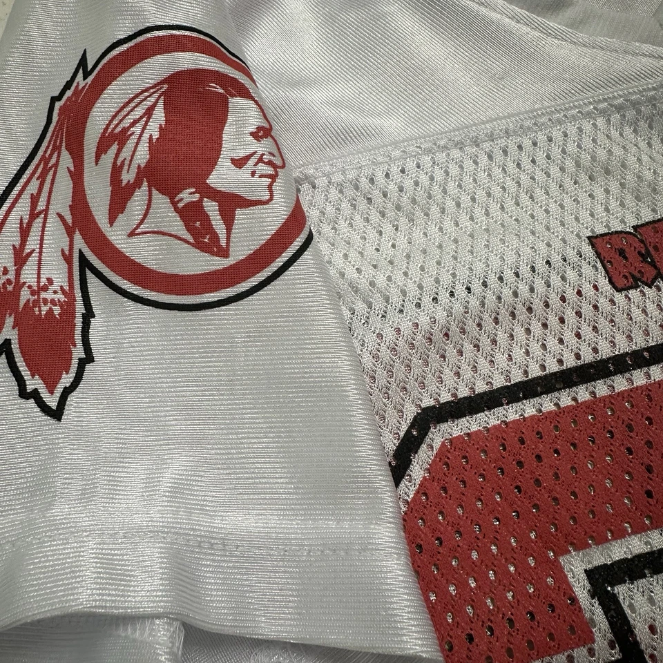 Camiseta Clinton Portis #26 Washington Redskins NFL Reebok Rosa y Blanco Juvenil-S Foto 3 de 4